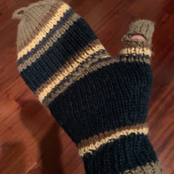 Genuine 100 % Alpaca wool mittens/fingerless gloves - Picture 11 of 11